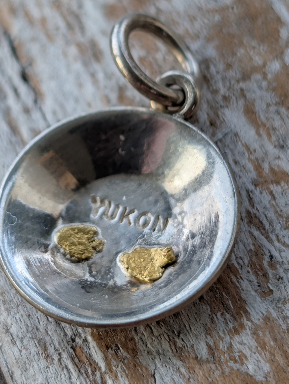 Yukon Sterling Silver Gold Pan With Gold Nuggets